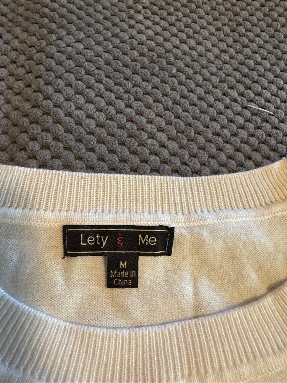 Petite Sophisticate Lace-Sleeve Long-Sleeve Tee in Ivory - Picture 2 of 5
